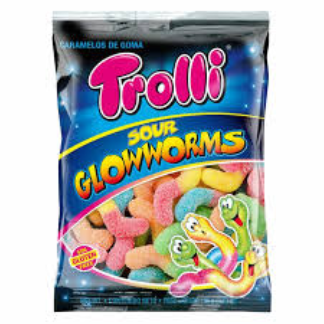 TROLLI GUMMIES SOUR GLOWWORMS 100G